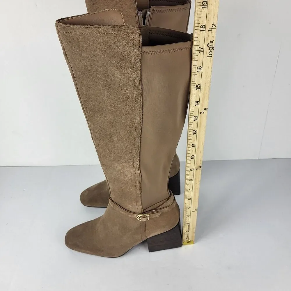 Blondo Twyla Women's Knee High Boots Waterproof Suede Taupe Size 7M - Picture 3 of 16